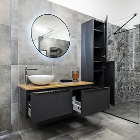Mereo, Mereo Mailo, kúpeľňová skrinka 81 cm, chróm madlo, Multidecor, Biela Arctic, MER-CN591SBIAA