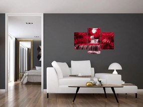 Obraz - Indonézske vodopády v červenej (90x60 cm)