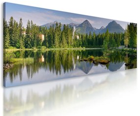 Obraz zrkadlenie hôr na hladine jazera