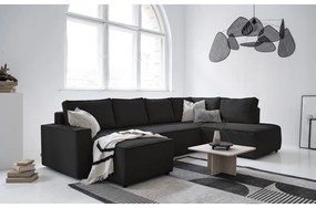 Antracitovosivá menčestrová rozkladacia rohová pohovka (pravý roh/do tvaru "U") Brave Dave – Miuform