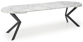 Rozkladací jedálenský stôl PERONI, biely mramor