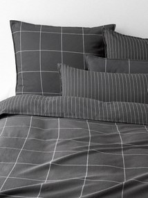 Kockovaná flanelová obojstranná obliečka na paplón Noelle