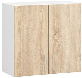 Kuchynská linka LIMA s vitrínou 2.4 m biela / dub sonoma