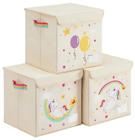 Detské stohovateľné boxy na hračky RFB710W03 (3 ks)