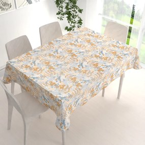 Biante Zamatový obdĺžnikový obrus Tamara TMR-043 Hnedo-modré designové rastliny 100x160 cm