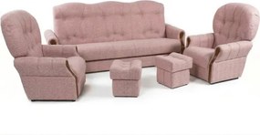 Sedacia súprava Carington, ružová (twist 16/orech)