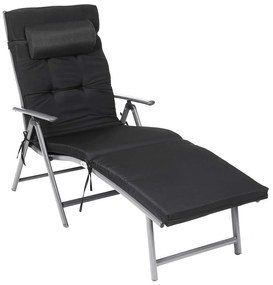 Záhradné skladacie lehátko FOLD čierne