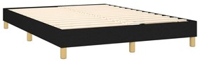 Posteľ boxsping s matracom a LED čierna 140x190 cm látka