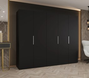Šatníková skriňa 250 cm Mirabella 1 (čierna + kašmír). Akcia -54%. Vlastná spoľahlivá doprava až k Vám domov. 1126375