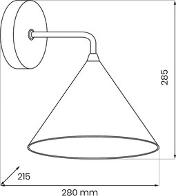 Nástenné svietidlo Capital, 1x čierne kovové tienidlo, (fi 21cm), b