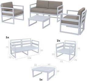 MYKONOS záhradný set silver grey