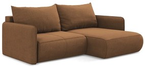 Oranžová rozkladacia/s úložným priestorom rohová pohovka (pravý roh) Nanea – Makamii