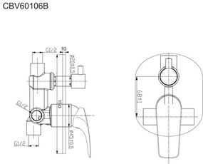 Mereo Mereo, Vaňový set s dvojcestnou podomietkovú batérií, MER-CB650VE1