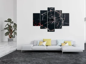 Abstraktný obraz - rozbité sklo (150x105 cm)
