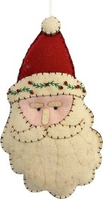 Vánoční dekorace Santa Claus z bílého filcu – 11*2*21 cm