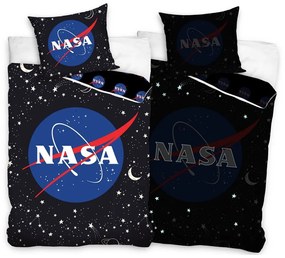 Carbotex Bavlnené obliečky NASA Vesmír svietiace, 140 x 200 cm, 70 x 90 cm