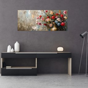 Obraz - Váza kvetov (120x50 cm)