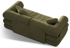 Zelená zamatová rozkladacia pohovka 206 cm Kemi – Cosmopolitan Design