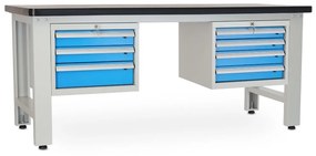 Dielenský stôl Solid MDF-34, 210 cm, 2 závesné boxy, čierna