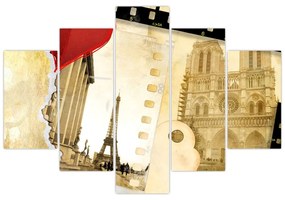 Obraz - Spomienky na Paríž (150x105 cm)