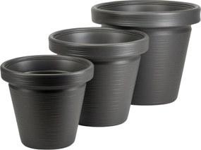 PLASTOVÝ KVETINÁČ SRTIA RIFLO 46X40 CM ANTRACITOVÁ