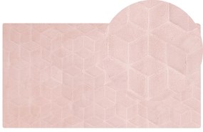 Koberec z umelej zajačej kožušiny 80 x 150 cm ružový THATTA Beliani