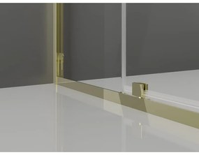 Mexen Exo, výklopný sprchový kút 145 x 80 cm, číre sklo, zlatá, 819-145-080-50-00