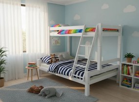 Detská poschodová posteľ s rozšíreným spodným lôžkom z MASÍVU 200x90 cm bez šuplíka PAVLÍNA