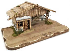 AMADEA Drevený betlehem šedohnedý BEZ FIGURÍK 45 cm