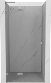 Mexen, Mexen Lunar L Otočné ľavé sprchové dvere 110 cm, transparentné, brúsený nikel - 834L-110-000-97-00-L