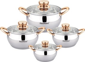 Haus Roland Súprava nerezového riadu, 8-dielna, s medenými úchytmi