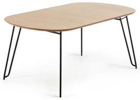Rozkladací jedálenský stôl v dekore duba v prírodnej farbe 100x170 cm Novac – Kave Home