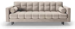 Béžová zamatová rozkladacia/s úložným priestorom pohovka 222 cm Bali – Cosmopolitan Design