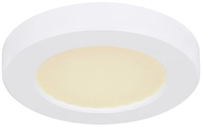 GLOBO Stropné LED prisadené osvetlenie LASSE, 6W, teplá biela-studená biela, 12,5 cm, okrúhle, biele