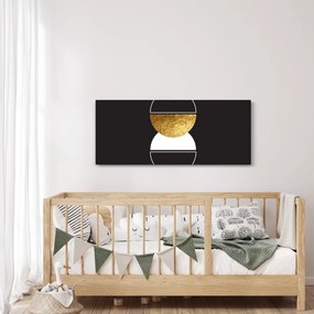 Obraz - Abstrakcia zlatá a čierna N⁰2 (120x50 cm)