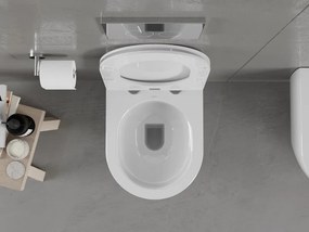 Mexen Carmen závesné wc Rimless s toaletným Slim sedátkom z duroplastu, biela - 30880300