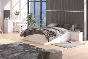 Manželská posteľ Cosimo (biela) (s matracom). Vlastná spoľahlivá doprava až k Vám domov. 1069089