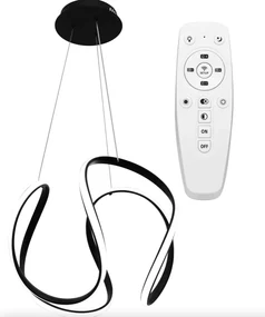 Elegantné moderné LED stropné svietidlo s diaľkovým ovládaním čierna