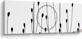 Obraz - Grafická lúka N⁰1 (s hodinami) (90x30 cm)