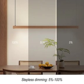 Immax NEO 07303L - LED stmievateľný luster na lanku MADEIRA 26W/230V Wi-Fi Tuya 122 cm dub