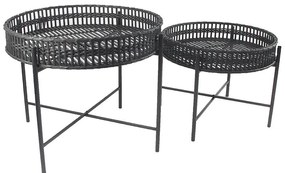 Súprava stolíkov BOHO BAMBOO 60 čierna