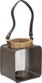 Lucerna Sklo 18 cm hnedá/číra