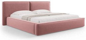 Micadoni Jodie dizajnová posteľ - Ružová, Zamat, 180 cm