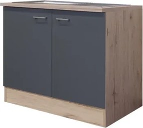 Kuchynská skrinka s drezom Tiago, dub san remo/šedá, šírka 100 cm%