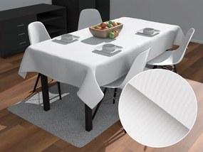 Biante Damaškový obdĺžnikový obrus Atlas Grádl DM-012 Biely - tenké pásiky 2 mm 60x100 cm