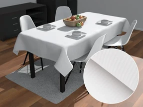 Biante Veľký damaškový obdĺžnikový obrus Atlas Grádl DM-012 Biely - tenké pásiky 2 mm 220x260 cm
