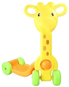 LEAN TOYS Kolobežka v tvare žirafy - žltá