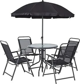Záhradný set LETICIA GREY (stôl, stoličky, dáždnik )