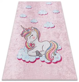 JUNIOR 51855.804 umývací koberec Jednorožec pre deti protišmykový - ružová Veľkosť: 200x290 cm