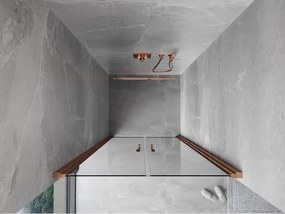 Mexen MIST, 2-krídlové sprchové dvere (d+d) 95x200 cm, 6mm číre sklo, medený matný profil, 8A7-095-000-65-00